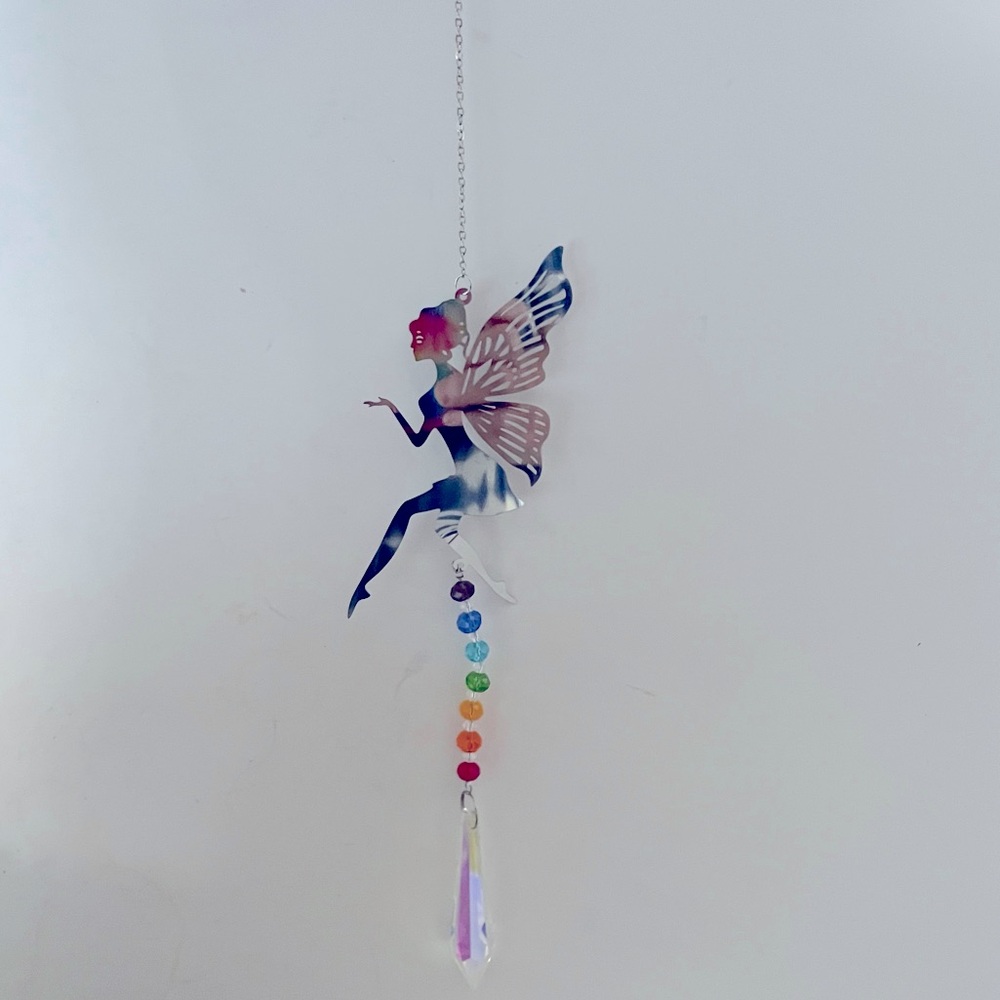 Fairy Butterfly Beaded Sun Catcher Hanging Crystal Wind Chimes Car decor New - Picture 13 of 16